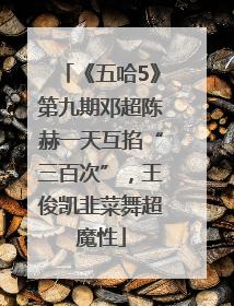 《五哈5》第九期邓超陈赫一天互掐“三百次”，王俊凯韭菜舞超魔性