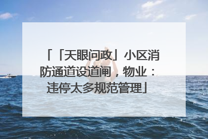 「天眼问政」小区消防通道设道闸，物业：违停太多规范管理