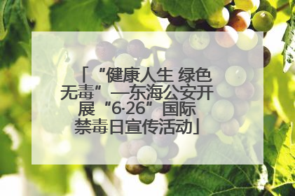 “健康人生 绿色无毒”—东海公安开展“6·26”国际禁毒日宣传活动