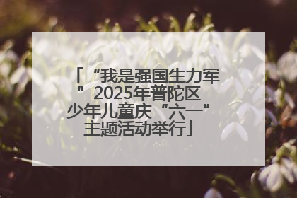 “我是强国生力军”2025年普陀区少年儿童庆“六一”主题活动举行