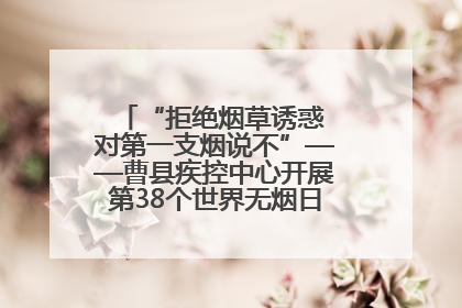“拒绝烟草诱惑 对第一支烟说不”——曹县疾控中心开展第38个世界无烟日科普宣传活动