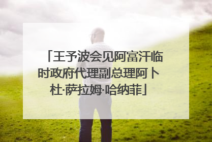 王予波会见阿富汗临时政府代理副总理阿卜杜·萨拉姆·哈纳菲