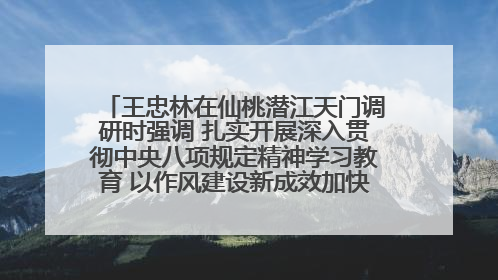 王忠林在仙桃潜江天门调研时强调 扎实开展深入贯彻中央八项规定精神学习教育 以作风建设新成效加快推动高质量发展