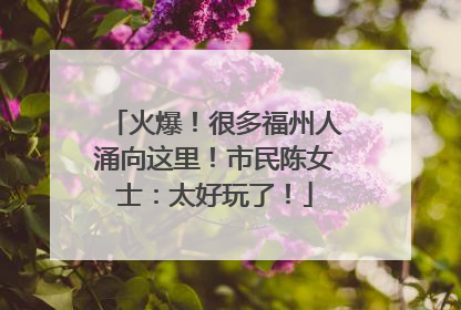 火爆！很多福州人涌向这里！市民陈女士：太好玩了！
