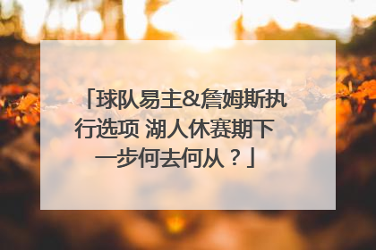 球队易主&詹姆斯执行选项 湖人休赛期下一步何去何从？