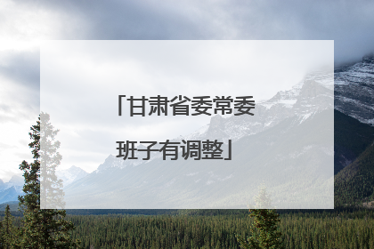 甘肃省委常委班子有调整