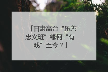 甘肃高台“乐善忠义班”缘何“有戏”至今？