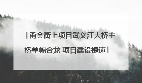 甬金衢上项目武义江大桥主桥单幅合龙 项目建设提速