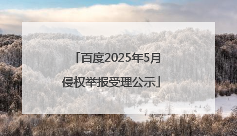 百度2025年5月侵权举报受理公示
