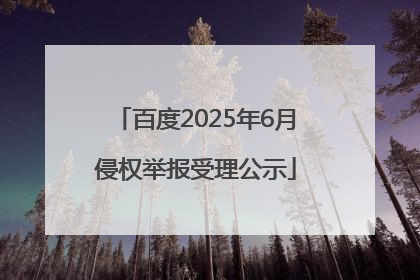 百度2025年6月侵权举报受理公示