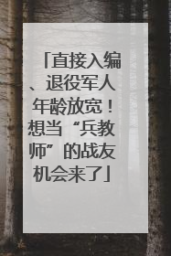 直接入编、退役军人年龄放宽！想当“兵教师”的战友机会来了