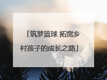 筑梦篮球 拓宽乡村孩子的成长之路