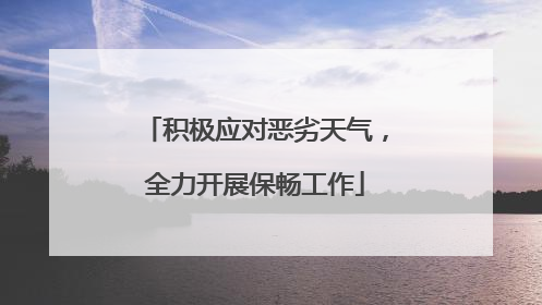 积极应对恶劣天气，全力开展保畅工作