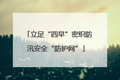 立足“四早”密织防汛安全“防护网”