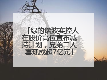 绿的谐波实控人在股价高位宣布减持计划，兄弟二人套现或超7亿元