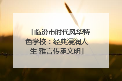 临汾市时代风华特色学校：经典浸润人生 雅言传承文明