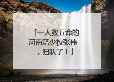 一人救五命的河南籍少校张伟，归队了！
