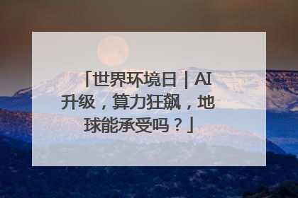 世界环境日｜AI升级，算力狂飙，地球能承受吗？
