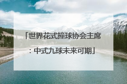 世界花式撞球协会主席：中式九球未来可期