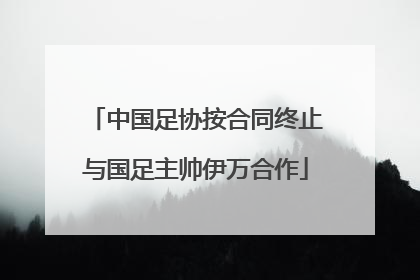 中国足协按合同终止与国足主帅伊万合作