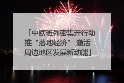 中欧班列密集开行助推“落地经济” 激活周边地区发展新动能