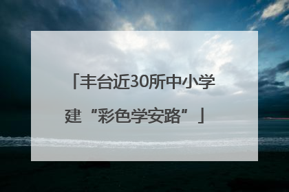 丰台近30所中小学建“彩色学安路”
