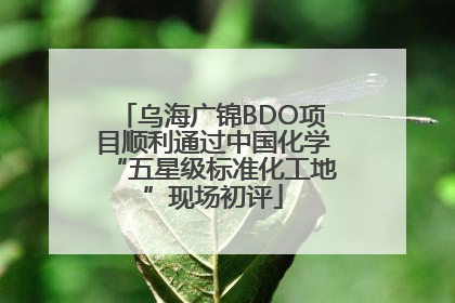 乌海广锦BDO项目顺利通过中国化学“五星级标准化工地”现场初评