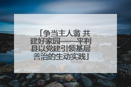 争当主人翁 共建好家园——平利县以党建引领基层善治的生动实践