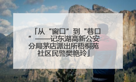 从“窗口”到“巷口”——记东湖高新公安分局茅店派出所梧桐苑社区民警樊艳玲