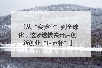 从“实验室”到全球化，这场选拔赛开启创新创业“世界杯”