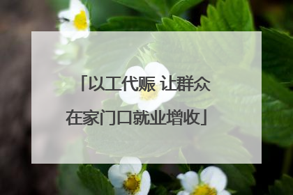 以工代赈 让群众在家门口就业增收
