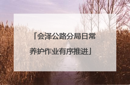 会泽公路分局日常养护作业有序推进