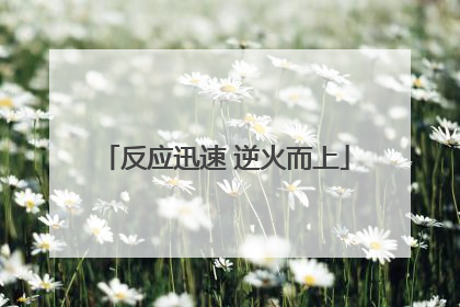 反应迅速 逆火而上