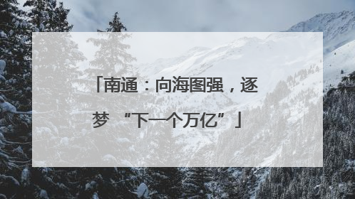 南通：向海图强，逐梦 “下一个万亿”