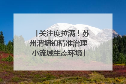 关注度拉满！苏州渭塘镇精准治理小流域生态环境