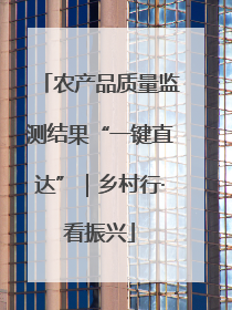 农产品质量监测结果“一键直达”｜乡村行·看振兴