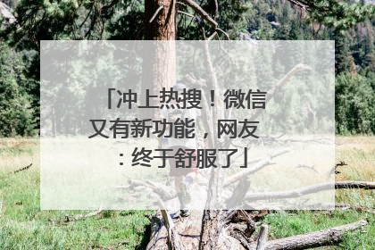 冲上热搜！微信又有新功能，网友：终于舒服了