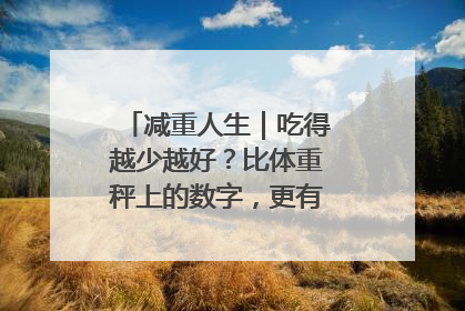 减重人生｜吃得越少越好？比体重秤上的数字，更有意义的是什么？
