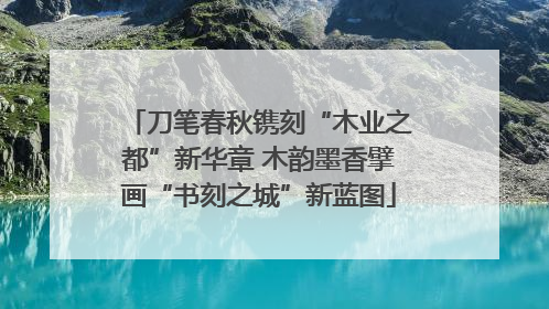 刀笔春秋镌刻“木业之都”新华章 木韵墨香擘画“书刻之城”新蓝图