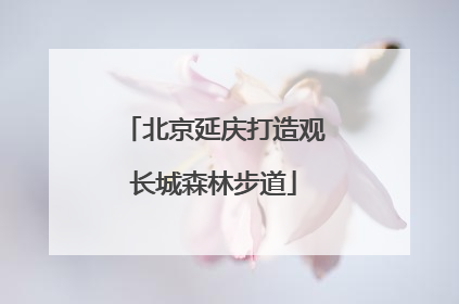北京延庆打造观长城森林步道