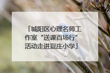 城阳区心理名师工作室“送课百场行”活动走进夏庄小学