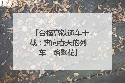 合福高铁通车十载：奔向春天的列车一路繁花