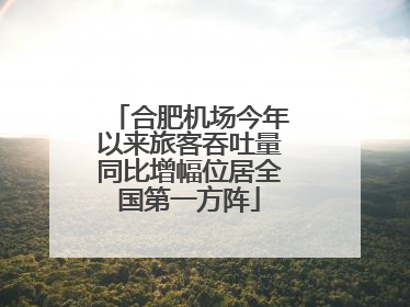 合肥机场今年以来旅客吞吐量同比增幅位居全国第一方阵