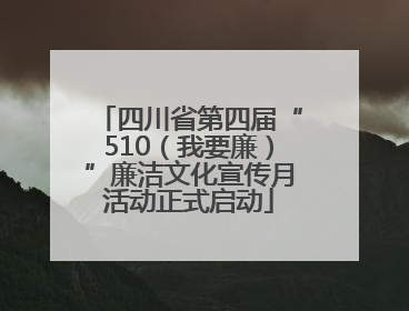 四川省第四届“510（我要廉）”廉洁文化宣传月活动正式启动