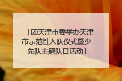 团天津市委举办天津市示范性入队仪式暨少先队主题队日活动
