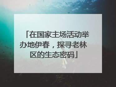 在国家主场活动举办地伊春，探寻老林区的生态密码