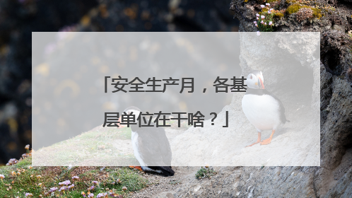 安全生产月，各基层单位在干啥？