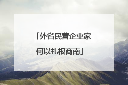 外省民营企业家何以扎根商南