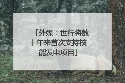 外媒：世行将数十年来首次支持核能发电项目