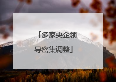 多家央企领导密集调整